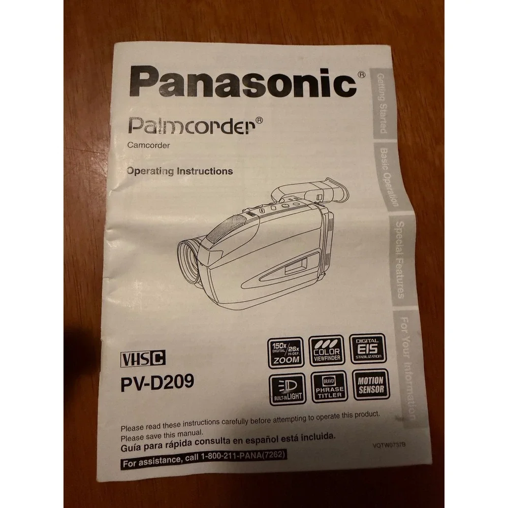 Panasonic palmcorder pv